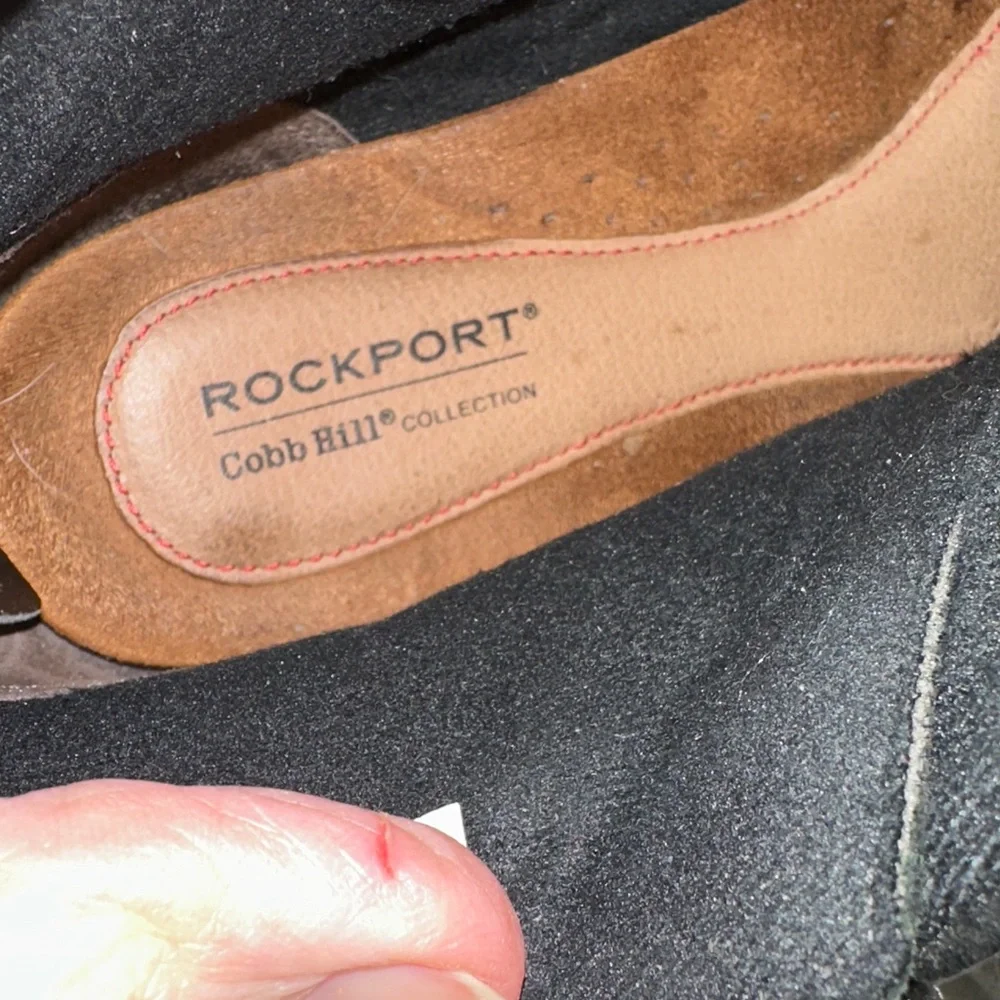 Rockport winter black leather booties sz 9.5